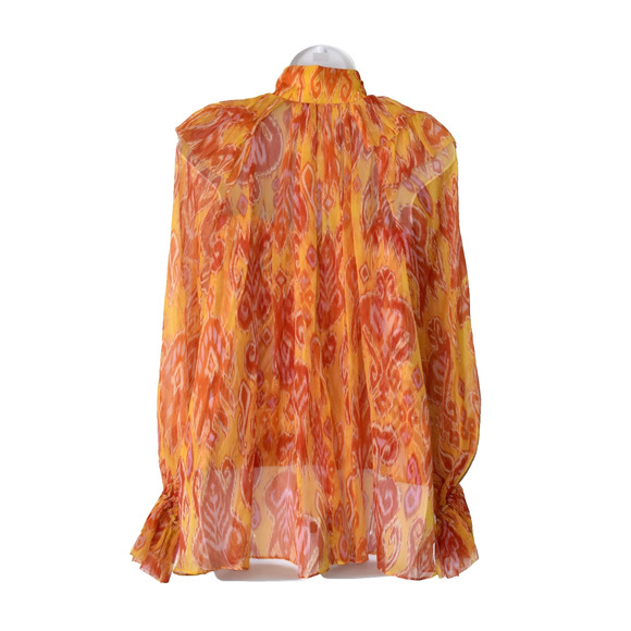 B8 NEW ZIMMERMANN Ikat Print Chiffon Brightside Frilled Blouse Top 2pc Set Sz 1 - Picture 4 of 12